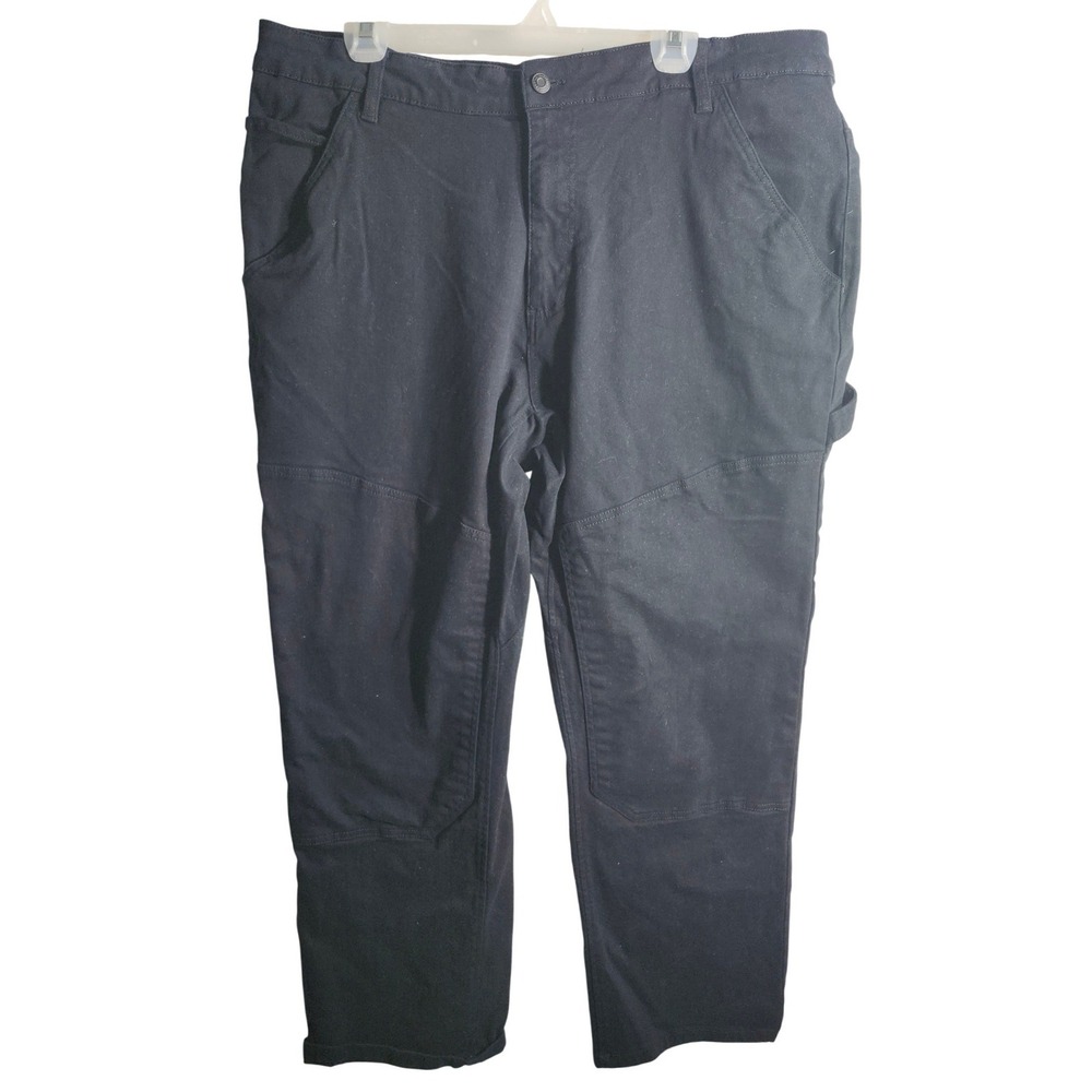 Caterpillar‎ CAT Mens Black Canvas Work Pants Double Knee Utility 40x30 1554304
